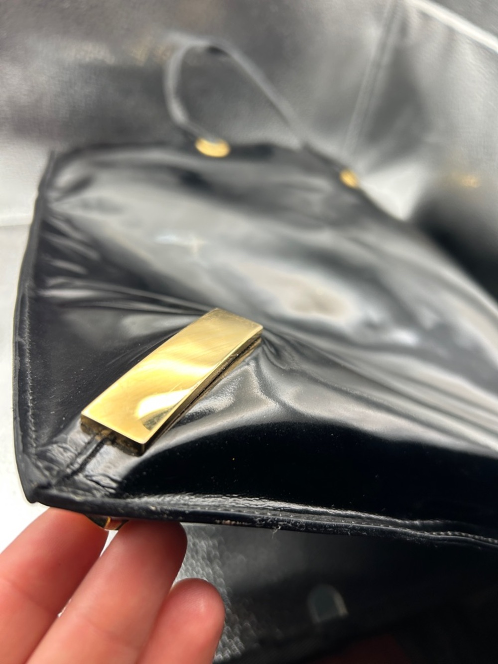 Fendi Black Patent Tote Bag with pouch - Picture 6 of 17